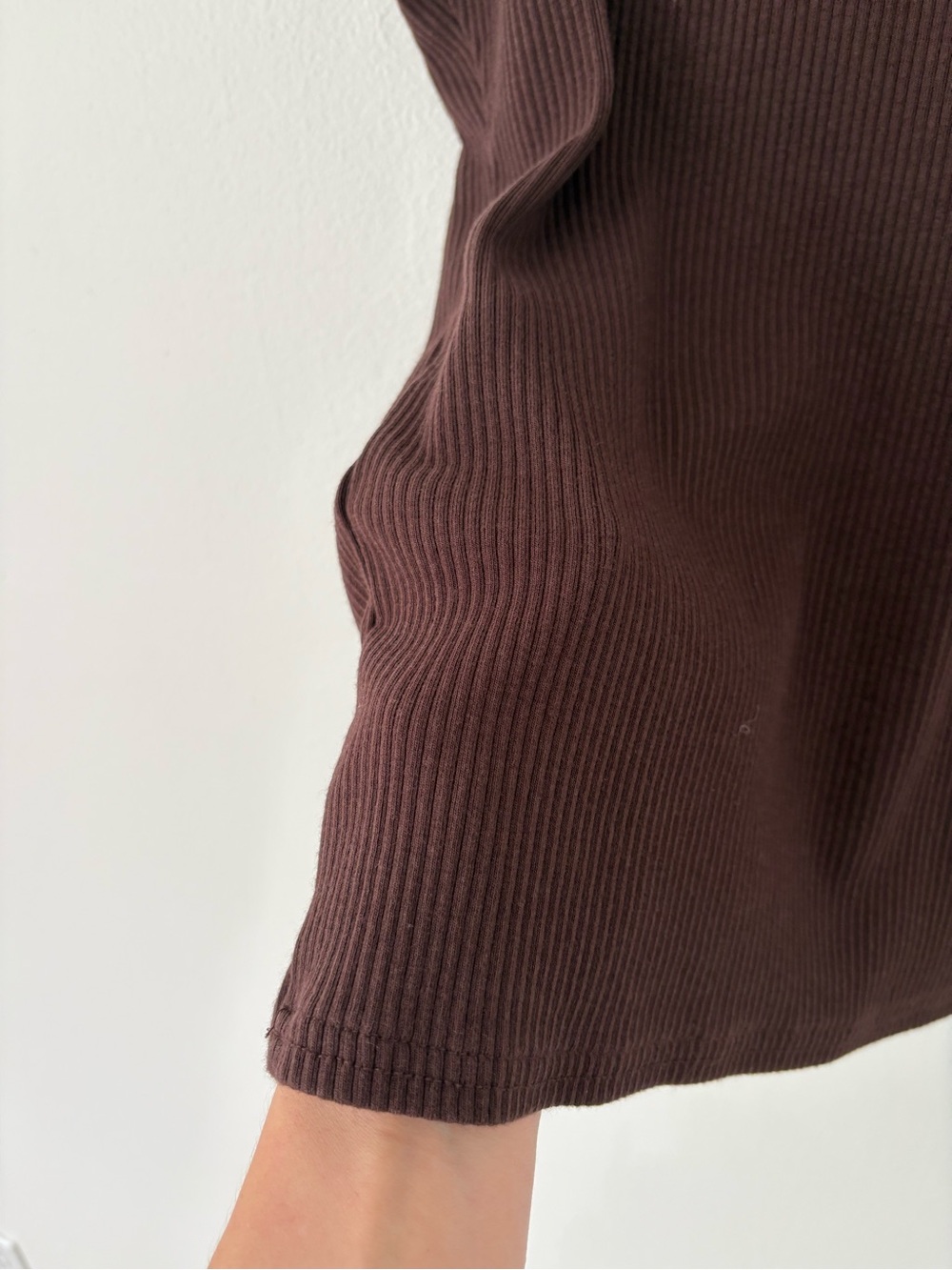 J Crew Brown Ribbed Scoop Neck White Braided Neckline Tank Top Size Medium - Picture 9 of 9